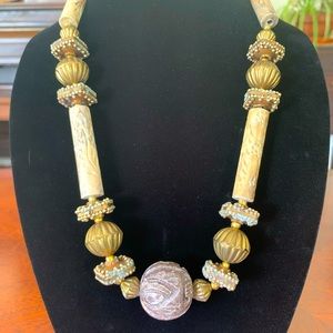 Vintage Hand-carved Stone Necklace